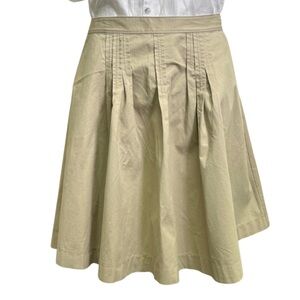 Calvin Klein khaki cotton a-line knee-length capsule utility skirt pleats 14